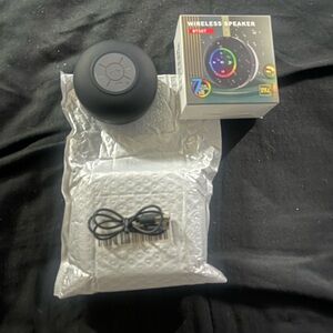 Black Wireless Speaker with Charging Cable waterproof